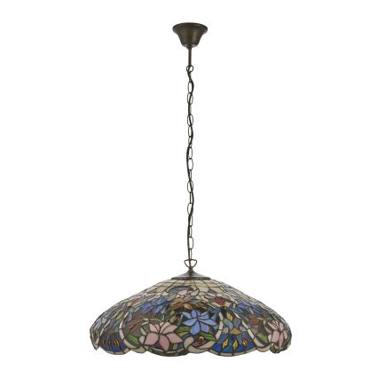 Endon 112193 - Lustre suspenso com corrente Tiffany SULLIVAN 3xE27/60W/230V Ø 57 cm
