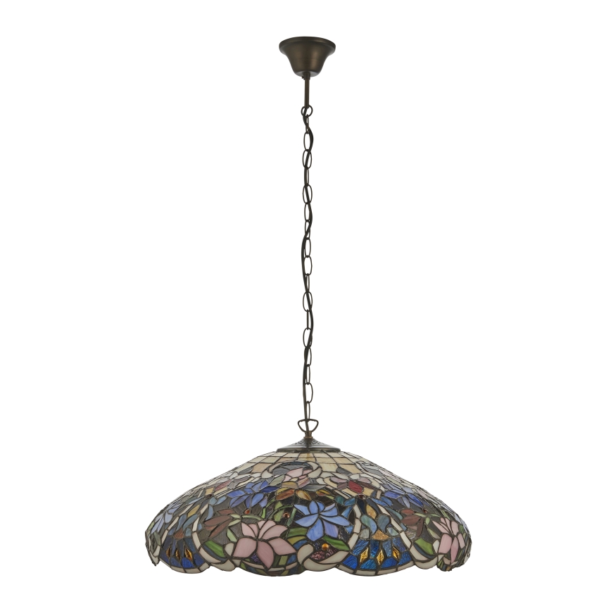 Endon 112193 - Lustre suspenso com corrente Tiffany SULLIVAN 3xE27/60W/230V Ø 57 cm