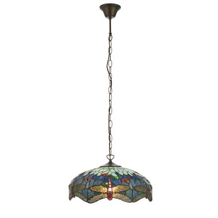 Endon 112195 - Lustre suspenso com corrente Tiffany DRAGONFLY 1xE27/60W/230V Ø 41 cm
