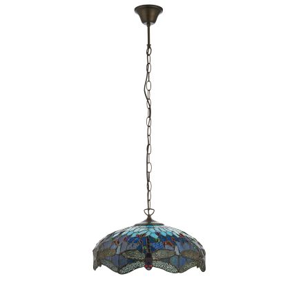 Endon 112195 - Lustre suspenso com corrente Tiffany DRAGONFLY 1xE27/60W/230V Ø 41 cm