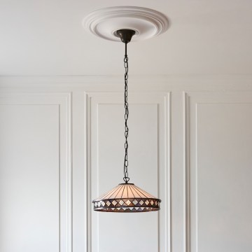 Endon 112196 - Lustre com corrente Tiffany FARGO 1xE27/60W/230V Ø 41,5 cm