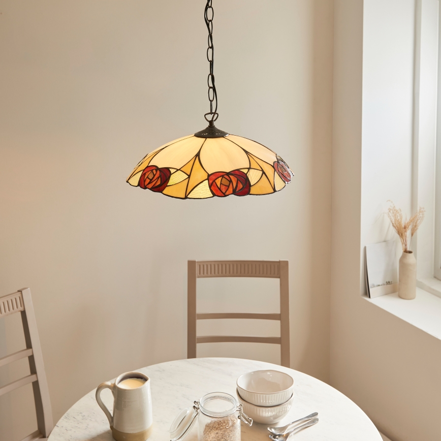 Endon 112197 - Lustre Tiffany INGRAM com corrente 1xE27/60W/230V Ø 45 cm