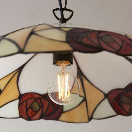 Endon 112197 - Lustre Tiffany INGRAM com corrente 1xE27/60W/230V Ø 45 cm