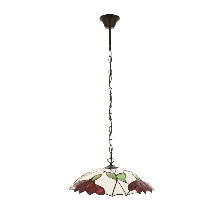 Endon 112246 - Lustre suspenso com corrente Tiffany BOTANICA 1xE27/60W/230V Ø 45 cm