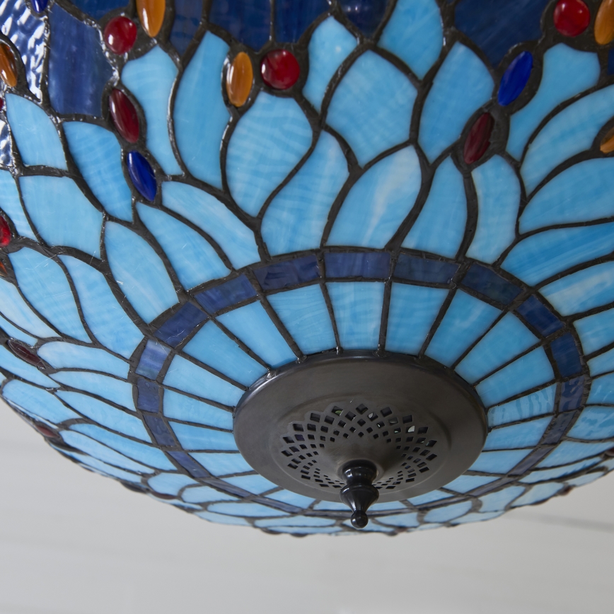Endon 112250 - Lustre Tiffany DRAGONFLY com corrente, 3xE27/60W/230V, Ø 50 cm