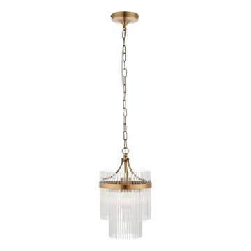Endon 112572 - Lustre suspenso em corrente MARIETTA 1xE27/10W/230V latão/vidro transparente