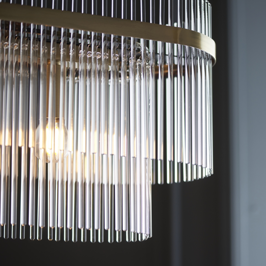 Endon 112573 - Candeeiro suspenso MARIETTA 4xE14/6W/230V latão/transparente