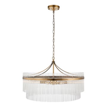 Endon 112574 - Lustre com corrente MARIETTA GRAND 7xE14/7W/230V latão/vidro transparente