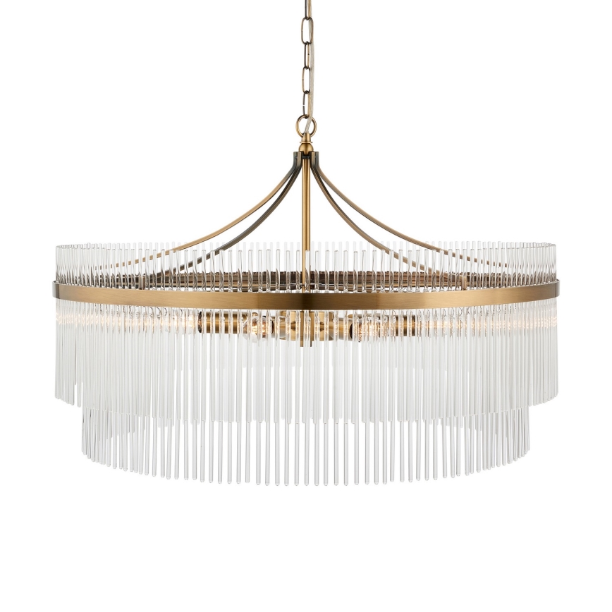 Endon 112574 - Lustre com corrente MARIETTA GRAND 7xE14/7W/230V latão/vidro transparente