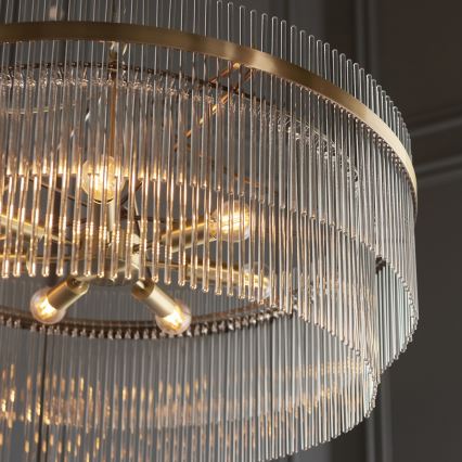 Endon 112574 - Lustre com corrente MARIETTA GRAND 7xE14/7W/230V latão/vidro transparente