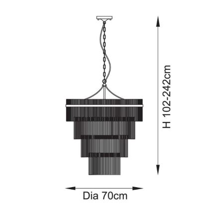 Endon 112576 - Candeeiro suspenso MARIETTA 16xE14/6W/230V latão/transparente