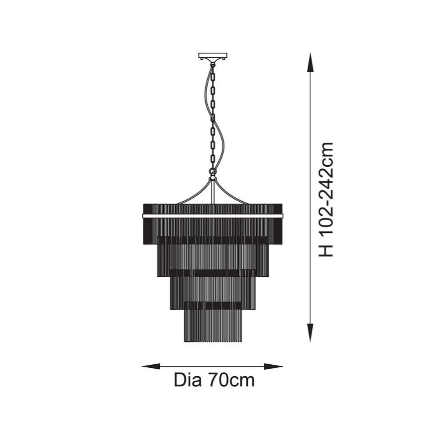 Endon 112576 - Candeeiro suspenso MARIETTA 16xE14/6W/230V latão/transparente
