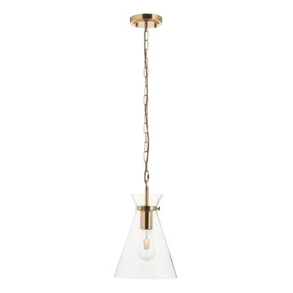 Endon 112859 - Lustre HARLOW com corrente 1xE27/10W/230V, latão