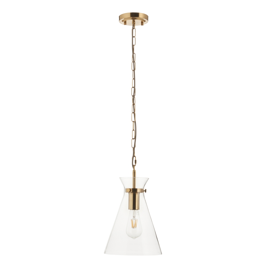 Endon 112859 - Lustre HARLOW com corrente 1xE27/10W/230V, latão