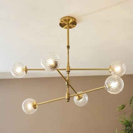 Endon 114039 - Lustre com haste 6xG9/3,2W/230V dourado