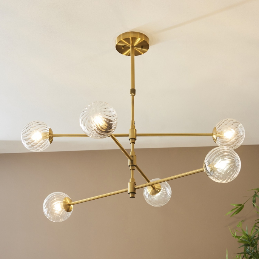 Endon 114039 - Lustre com haste 6xG9/3,2W/230V dourado