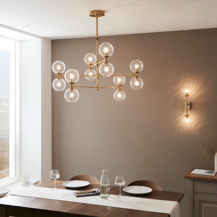 Endon 114041 - Lustre com haste 12xG9/3,2W/230V dourado