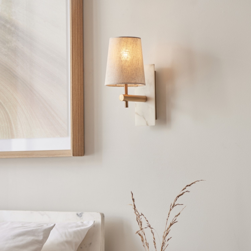 Endon 114200 - Aplique de parede 1xE14/7W/230V bege/dourado