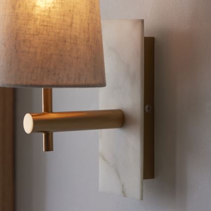 Endon 114200 - Aplique de parede 1xE14/7W/230V bege/dourado