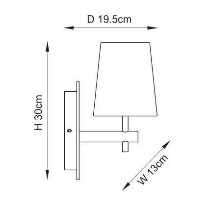 Endon 114200 - Aplique de parede 1xE14/7W/230V bege/dourado