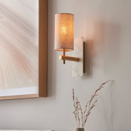 Endon 114201 - Aplique de parede 1xE14/7W/230V bege/dourado
