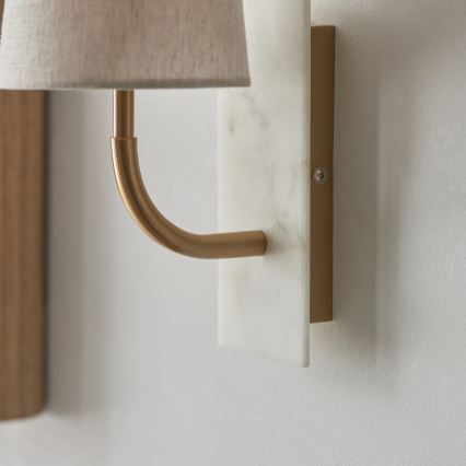Endon 114202 - Aplique de parede 1xE14/7W/230V bege/dourado