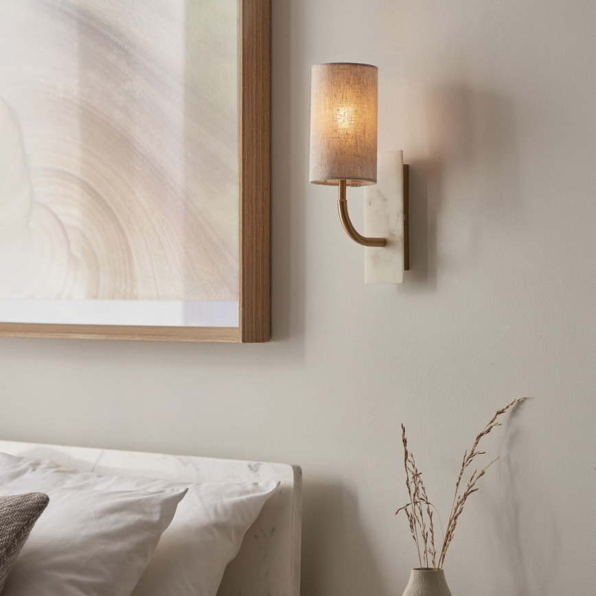 Endon 114203 - Aplique de parede 1xE14/7W/230V bege/dourado