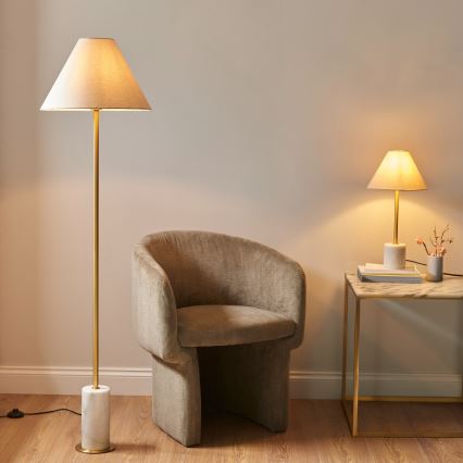 Endon 114209 - Candeeiro de pé 1xE27/10W/230V bege/dourado