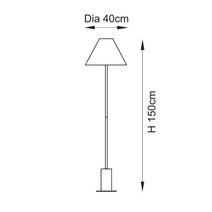 Endon 114209 - Candeeiro de pé 1xE27/10W/230V bege/dourado