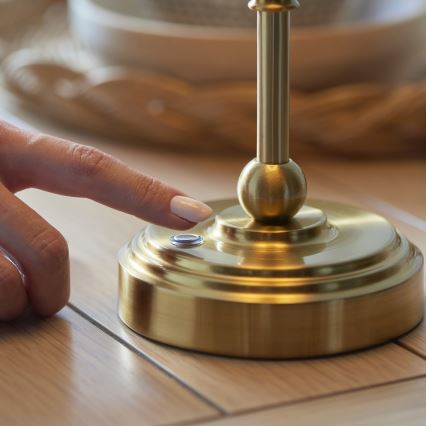 Endon 114800 - Candeeiro de mesa LED com regulação BURLEY LED/1,5W/5V 3600 mAh latão/verde