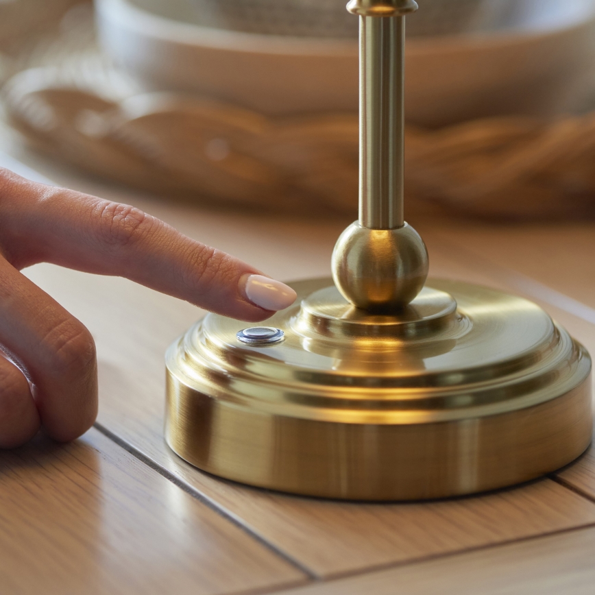 Endon 114804 - Candeeiro de mesa LED com regulação BURLEY LED/1,5W/5V 3600 mAh latão/rosa