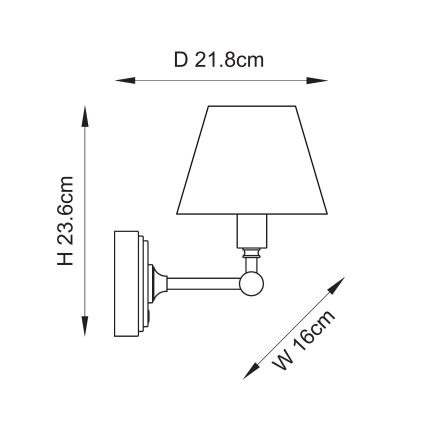 Endon 114830 - Candeeiro de parede LED com regulação BURLEY LED/1,5W/5V 3600 mAh latão/creme