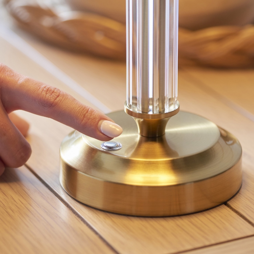 Endon 114838 -Candeeiro de mesa LED com regulação MORTON LED/1,5W/5V 3600 mAh latão/verde