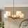 Endon 116994 - Lustre com corrente HEATHCLIFF 5xE14/7W/230V latão/freixo