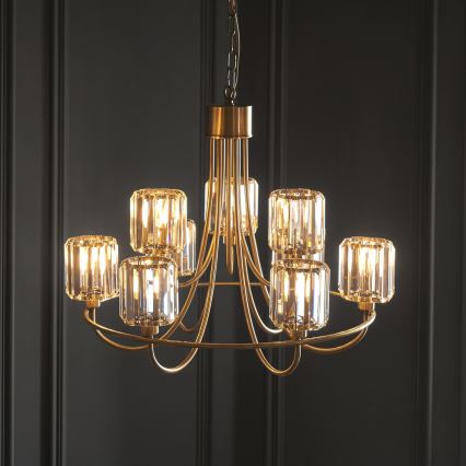 Endon 118934 - Lustre com corrente BERENICE 9xE14/7W/230V dourado