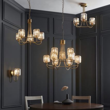 Endon 118934 - Lustre com corrente BERENICE 9xE14/7W/230V dourado