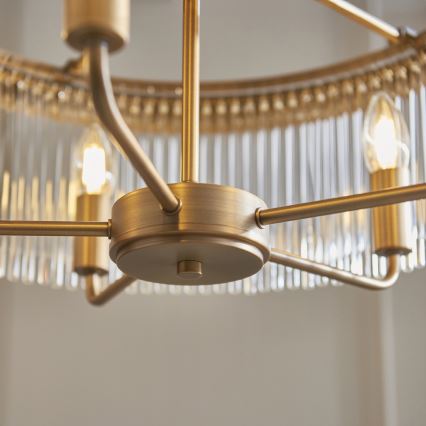 Endon 119110 - Lustre suspenso por corrente CLERMONT 5xE14/6W/230V latão
