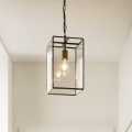 Endon 119141 - Lustre suspenso com corrente HAMMOND 1xE27/10W/230V 21,5x21,5 cm latão