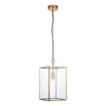 Endon 119141 - Lustre suspenso com corrente HAMMOND 1xE27/10W/230V 21,5x21,5 cm latão