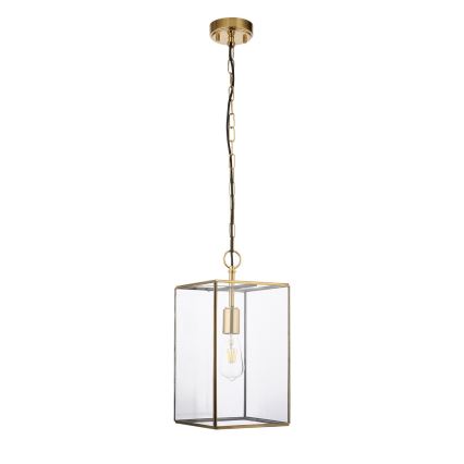 Endon 119141 - Lustre suspenso com corrente HAMMOND 1xE27/10W/230V 21,5x21,5 cm latão