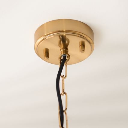 Endon 119141 - Lustre suspenso com corrente HAMMOND 1xE27/10W/230V 21,5x21,5 cm latão