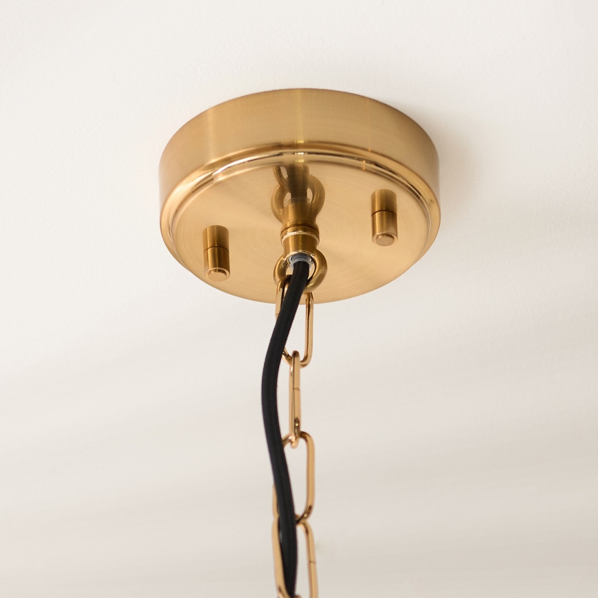 Endon 119141 - Lustre suspenso com corrente HAMMOND 1xE27/10W/230V 21,5x21,5 cm latão
