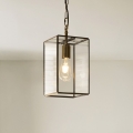 Endon 119142 - Lustre suspenso com corrente HAMMOND 1xE27/10W/230V 17x17 cm latão