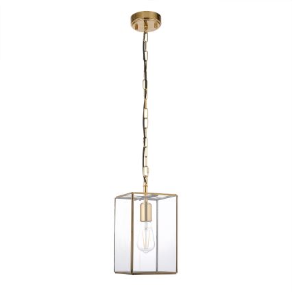 Endon 119142 - Lustre suspenso com corrente HAMMOND 1xE27/10W/230V 17x17 cm latão