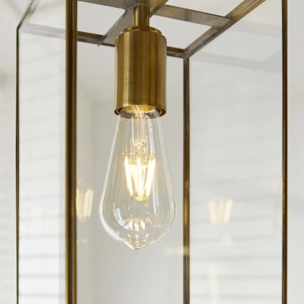 Endon 119142 - Lustre suspenso com corrente HAMMOND 1xE27/10W/230V 17x17 cm latão