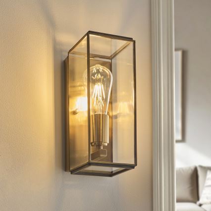 Endon 119144 - Aplique de parede HAMMOND 1xE27/10W/230V em latão