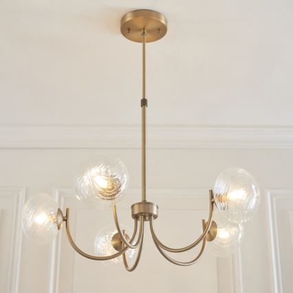 Endon 119210 - Lustre em haste HAGUE 5xG9/5W/230V latão