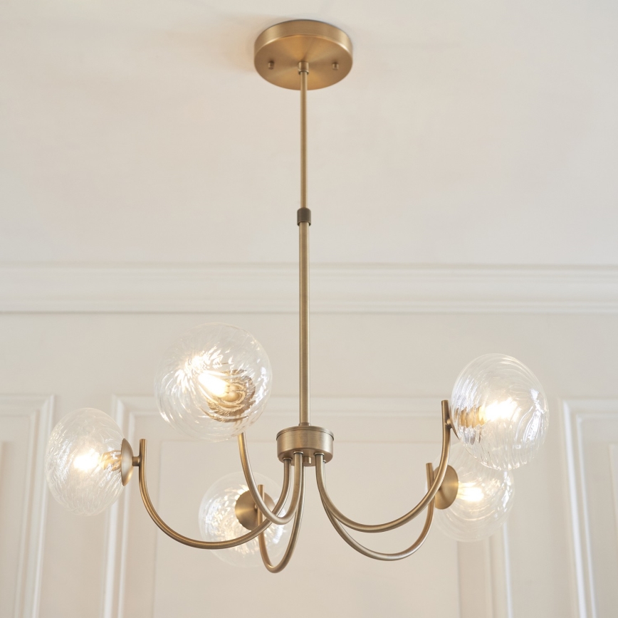Endon 119210 - Lustre em haste HAGUE 5xG9/5W/230V latão