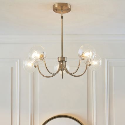 Endon 119210 - Lustre em haste HAGUE 5xG9/5W/230V latão