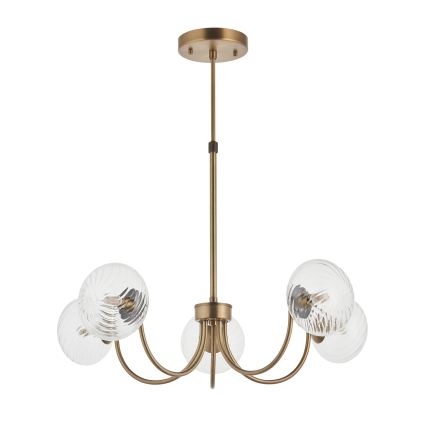 Endon 119210 - Lustre em haste HAGUE 5xG9/5W/230V latão